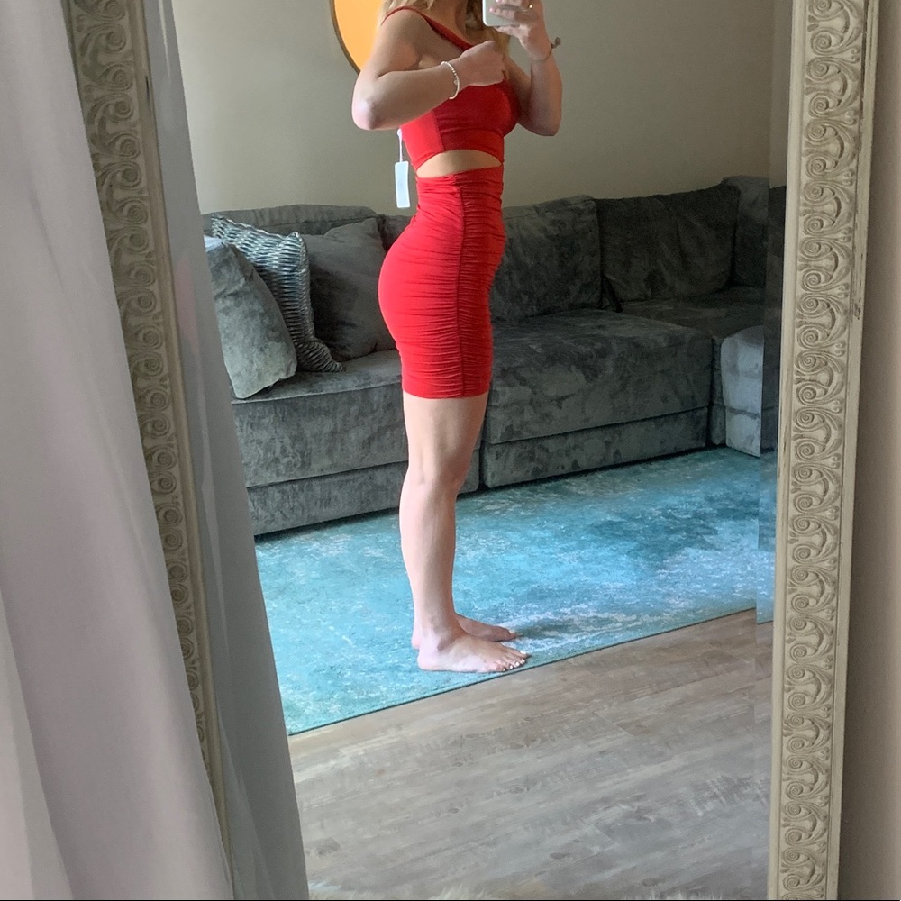 Tight red hellomolly dress